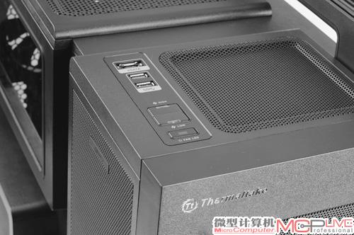Level 10 GT具有两个USB 3.0接口、风扇调速键和LED灯切换键，可玩性更高。